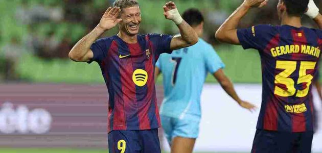 أولمو وليفاندوفسكي يبدأن في تشكيل برشلونة أمام رايو فاليكانو